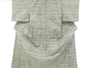 アンティーク　琉球絣柄織り出し手織り紬単衣着物